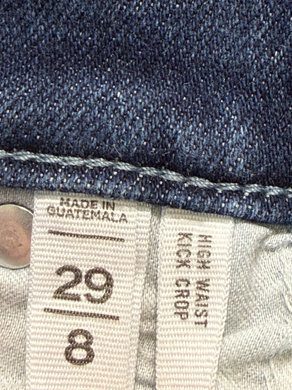 LOFT High Waist Kick Crop Denim Jeans Dark Blue Size 29 8 - Picture 6 of 7